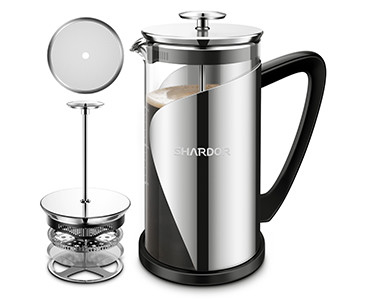 BPA Free 34oz French Press 4 Layer Filter 1000ML Stainless Steel