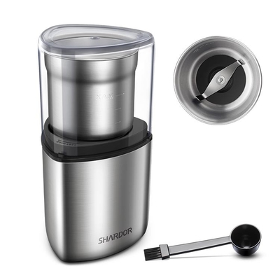 200W Small Electric Coffee Maker 120V Stainless Steel Coffee Grinder With Removable Bowl
