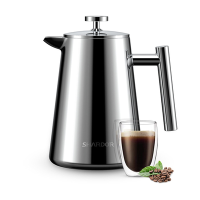 34OZ Double Wall Insulated French Press Coffee Maker Classical Style SS304