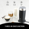 White Black Electric Coffee Milk Frother Handheld Foam Warmer Stand
