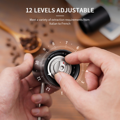 Adjustable Portable Manual Coffee Grinder Aluminum Alloy Stainless Steel Burr Grinder